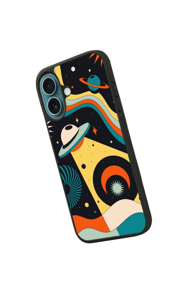 iPhone 16 Plus Uyumlu Uzay Tasarımlı Glossy Premium Kılıf