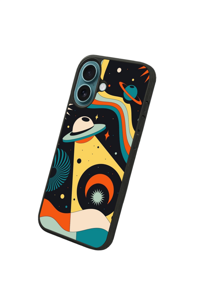 iPhone 16 Plus Uyumlu Uzay Tasarımlı Glossy Premium Kılıf