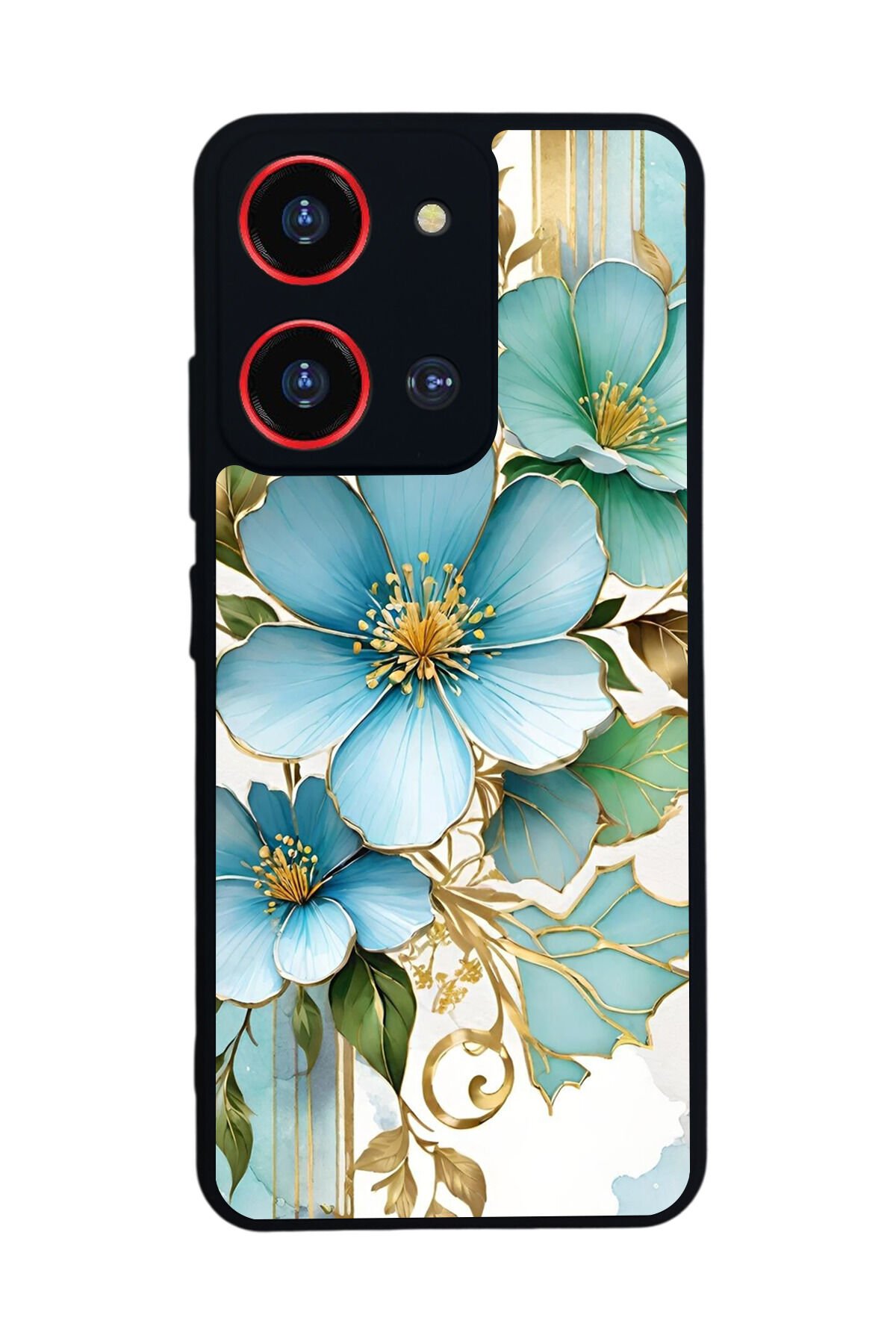 Reeder S19 Max Pro S 108MP Uyumlu Yaldizli Cicek Tasarımlı Glossy Premium Kılıf