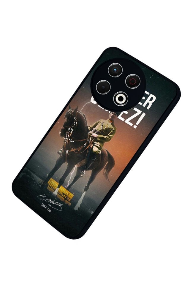 Tecno Spark 30 Pro Uyumlu Mustafa Kemal Ataturk Tasarımlı Glossy Premium Kılıf