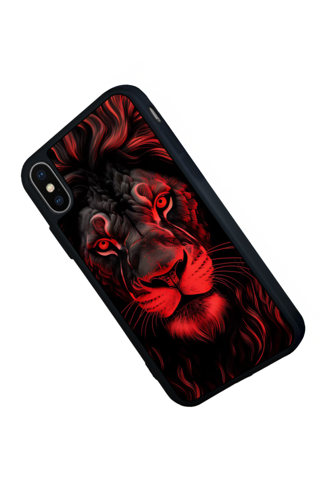iPhone X/ XS Uyumlu Aslan Tasarımlı Glossy Premium Kılıf