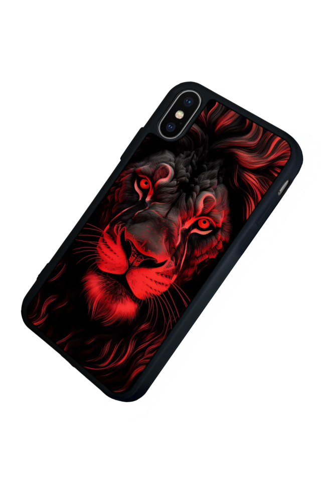 iPhone X/ XS Uyumlu Aslan Tasarımlı Glossy Premium Kılıf