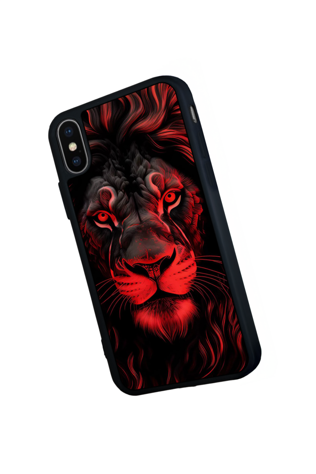 iPhone X/ XS Uyumlu Aslan Tasarımlı Glossy Premium Kılıf