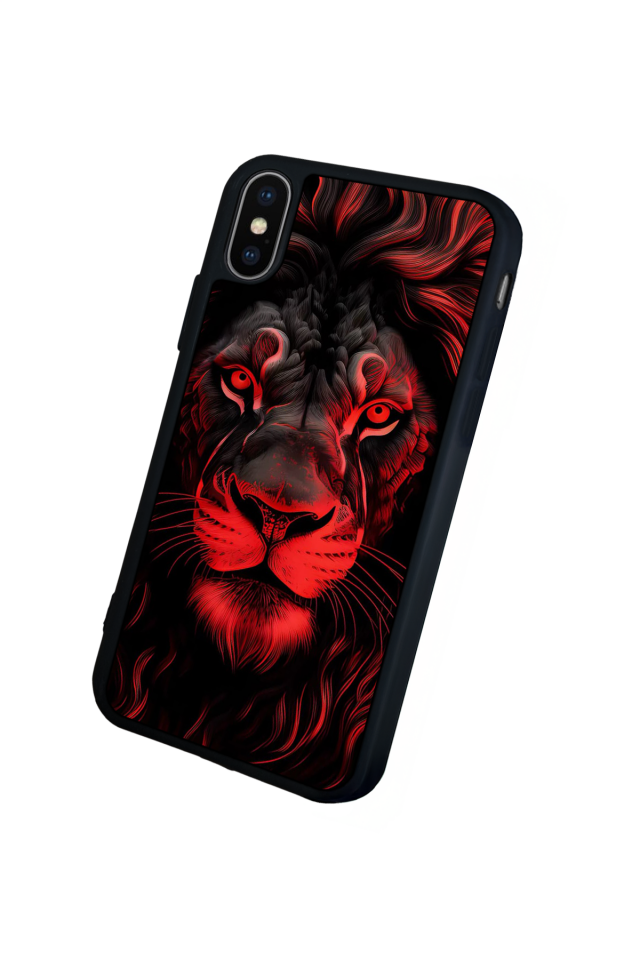 iPhone X/ XS Uyumlu Aslan Tasarımlı Glossy Premium Kılıf
