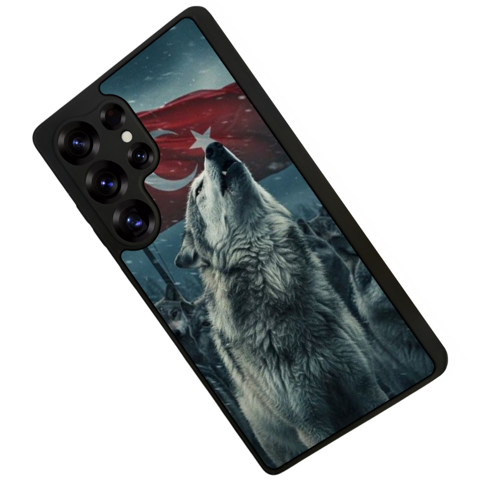 Samsung Galaxy S25 Ultra Uyumlu Bozkurt Tasarımlı Glossy Premium Kılıf