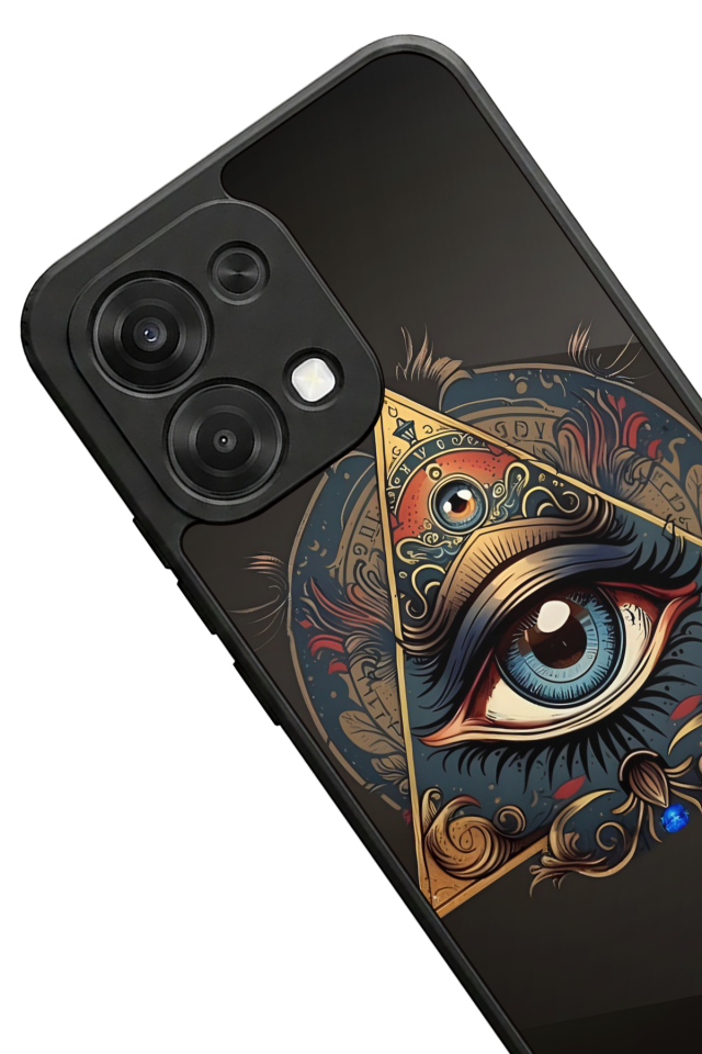 Oppo A6 Pro Uyumlu Göz Tasarımlı Glossy Premium Kılıf