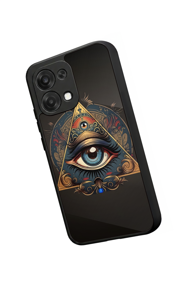 Oppo A6 Pro Uyumlu Göz Tasarımlı Glossy Premium Kılıf