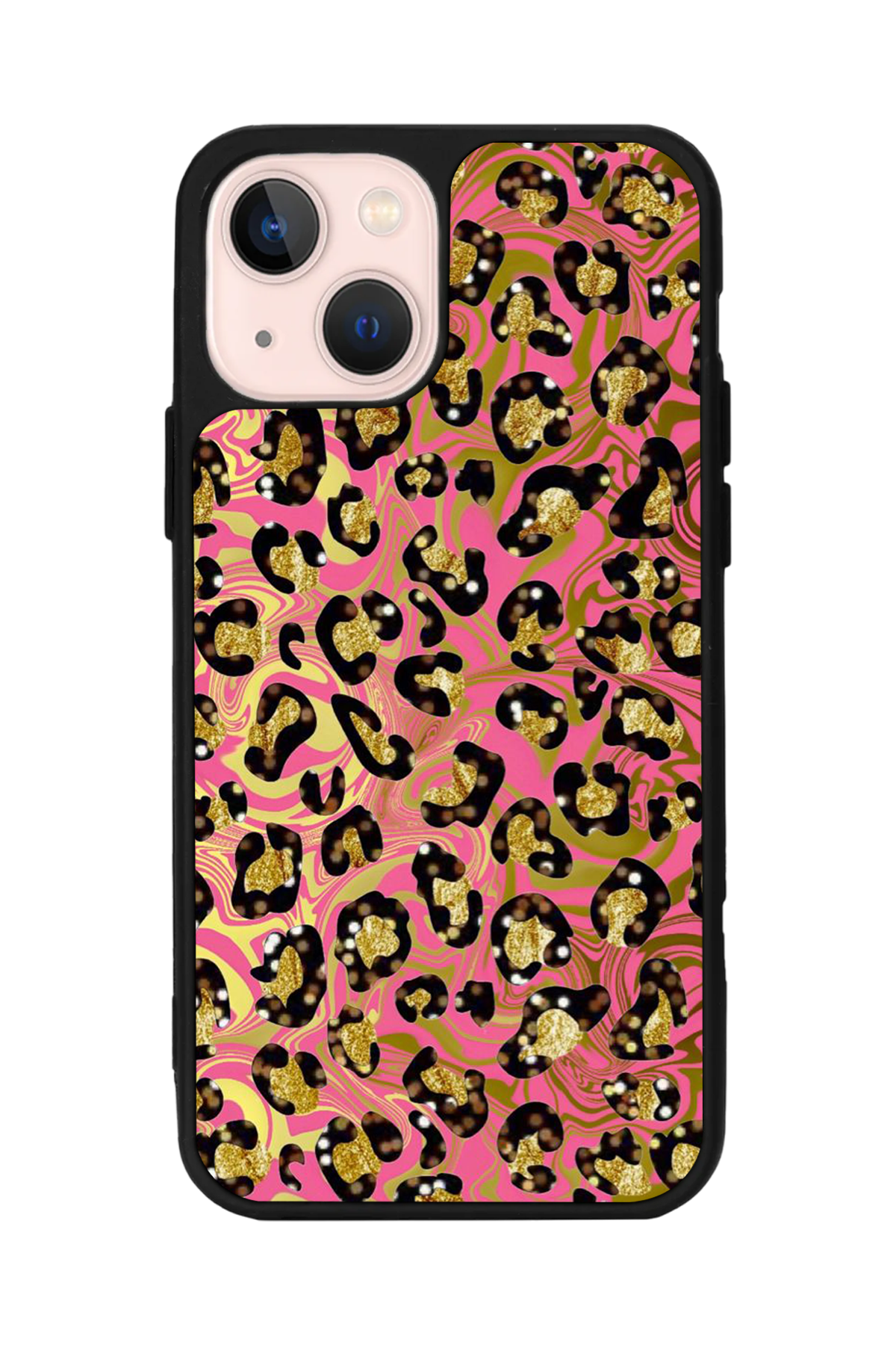 iPhone 13 Mini Uyumlu Hologram Leopar Tasarımlı Glossy Premium Kılıf