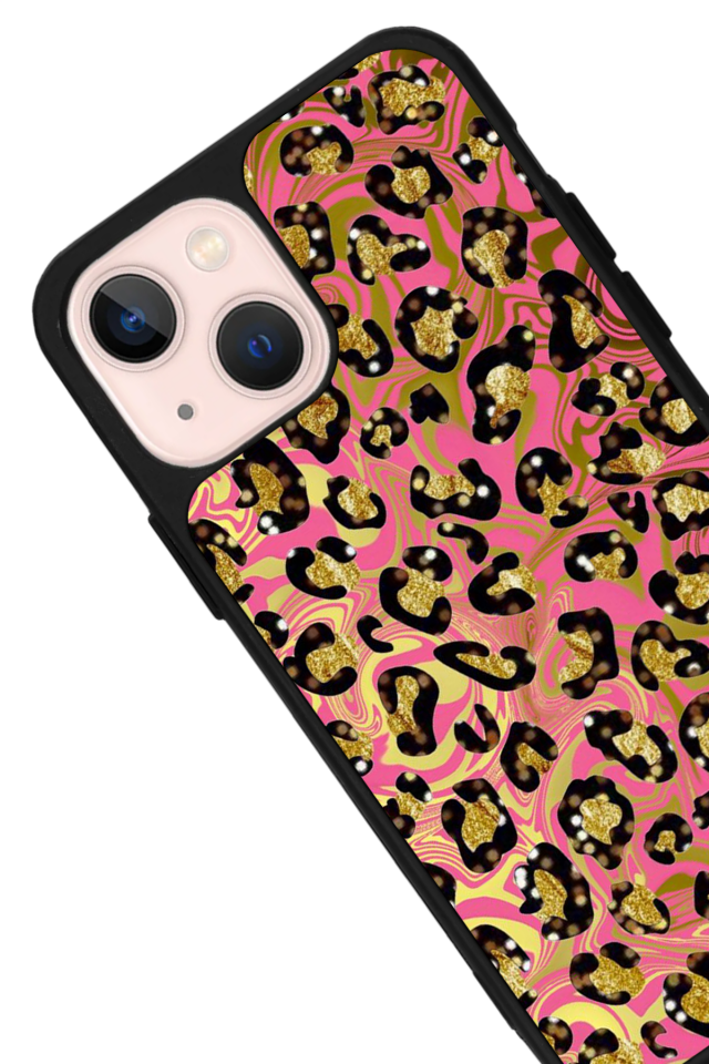 iPhone 13 Mini Uyumlu Hologram Leopar Tasarımlı Glossy Premium Kılıf