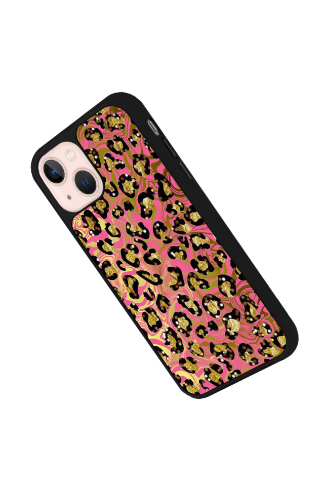 iPhone 13 Mini Uyumlu Hologram Leopar Tasarımlı Glossy Premium Kılıf