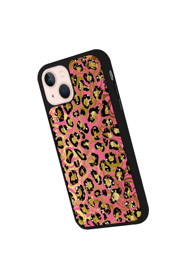 iPhone 13 Mini Uyumlu Hologram Leopar Tasarımlı Glossy Premium Kılıf