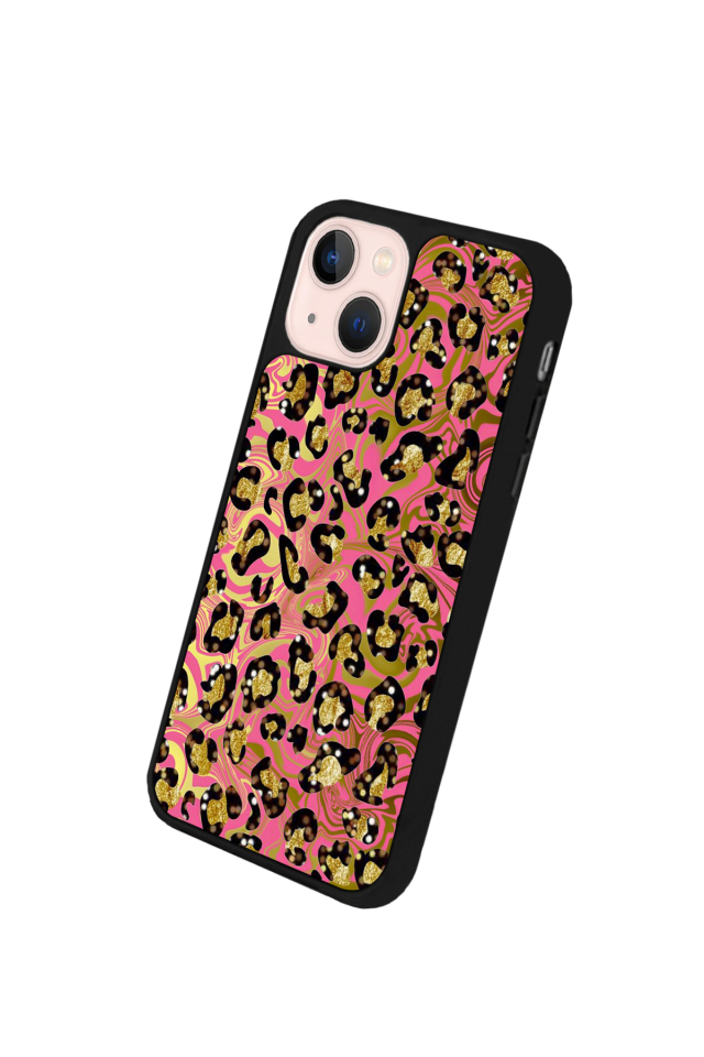 iPhone 13 Mini Uyumlu Hologram Leopar Tasarımlı Glossy Premium Kılıf