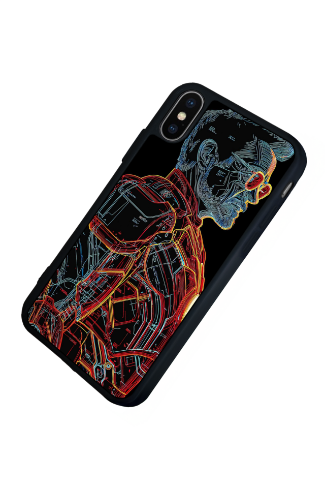 iPhone XS Max Uyumlu Iron Man ( Demir Adam ) Tasarımlı Glossy Premium Kılıf