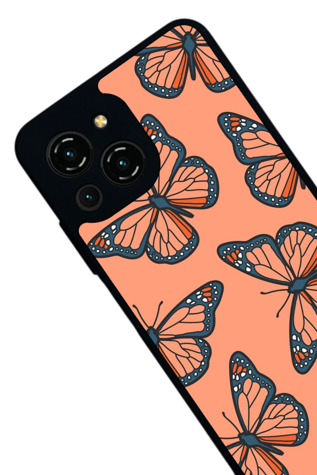 Reeder S23 Pro Max Uyumlu Kelebek Tasarımlı Glossy Premium Kılıf