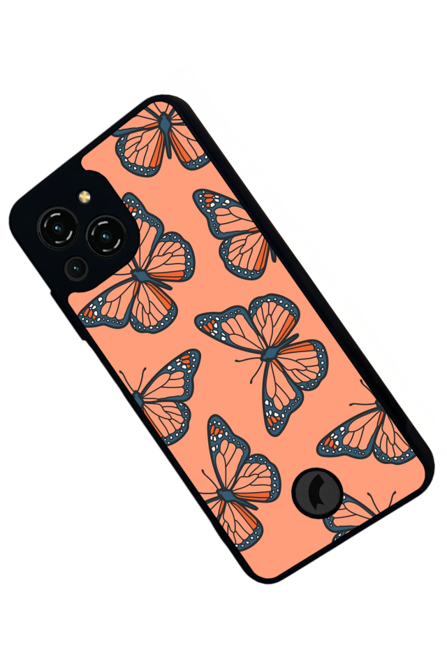 Reeder S23 Pro Max Uyumlu Kelebek Tasarımlı Glossy Premium Kılıf