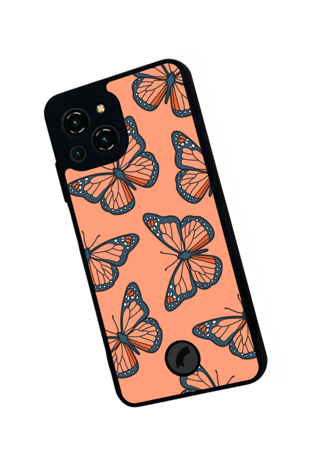 Reeder S23 Pro Max Uyumlu Kelebek Tasarımlı Glossy Premium Kılıf