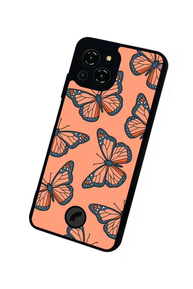 Reeder S23 Pro Max Uyumlu Kelebek Tasarımlı Glossy Premium Kılıf