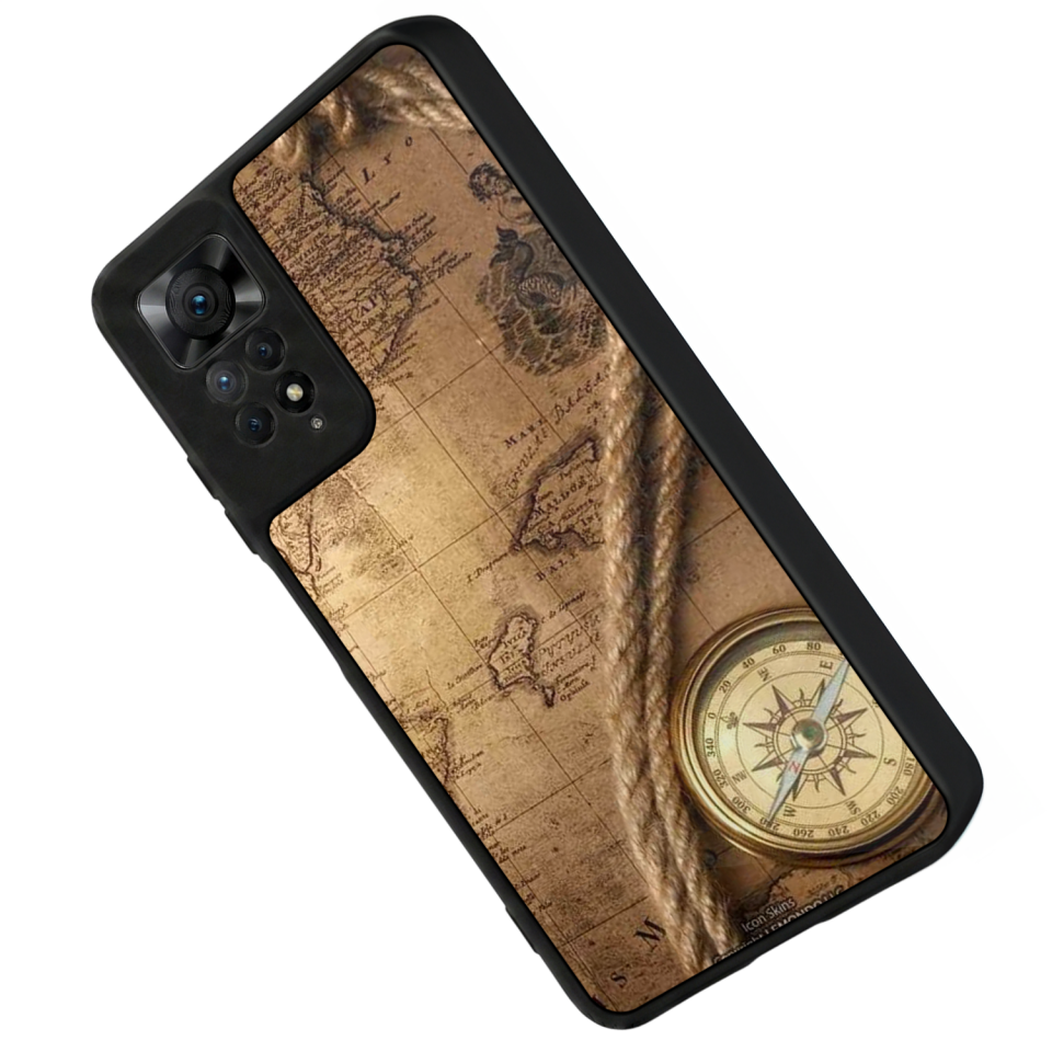 Xiaomi Redmi Note 12 Pro Uyumlu Pusula Tasarımlı Glossy Premium Kılıf
