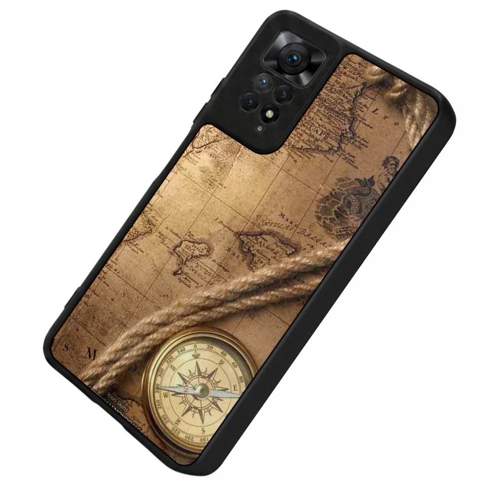 Xiaomi Redmi Note 12 Pro Uyumlu Pusula Tasarımlı Glossy Premium Kılıf