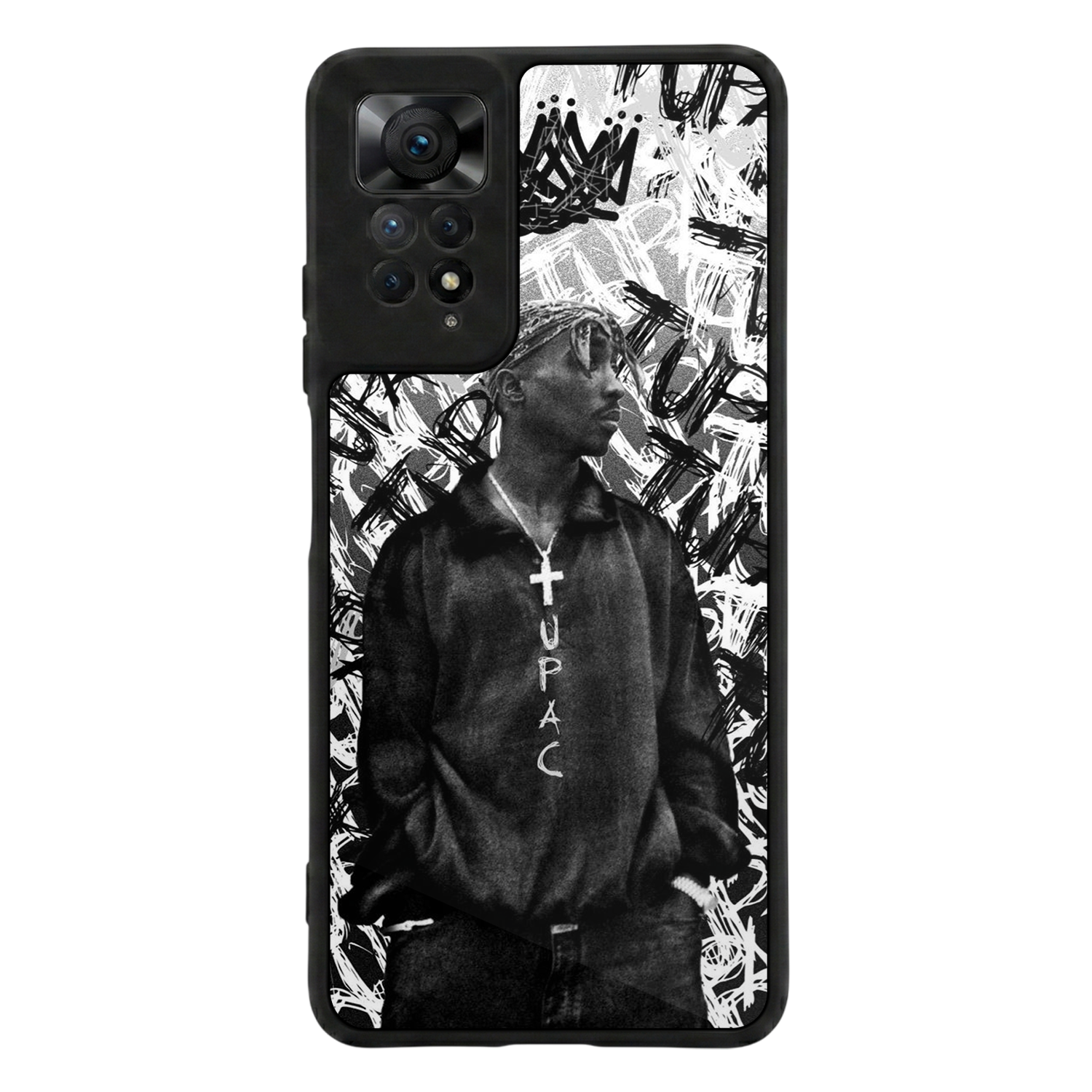 Xiaomi Redmi Note 11 Pro Uyumlu Tupac Tasarımlı Glossy Premium Kılıf