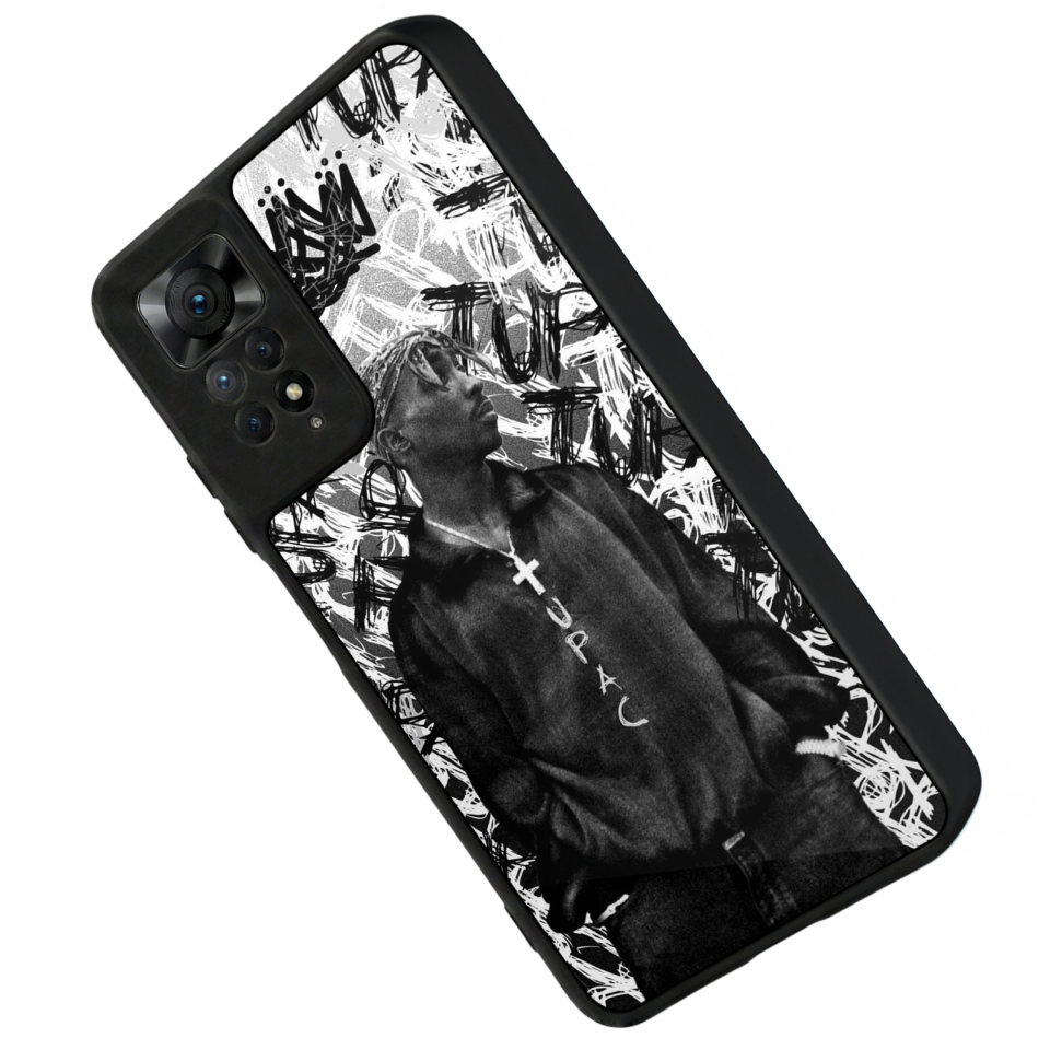 Xiaomi Redmi Note 11 Pro Uyumlu Tupac Tasarımlı Glossy Premium Kılıf