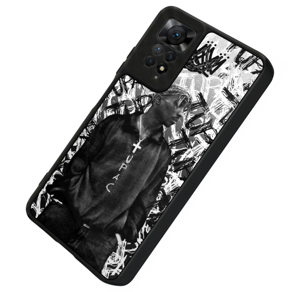 Xiaomi Redmi Note 11 Pro Uyumlu Tupac Tasarımlı Glossy Premium Kılıf