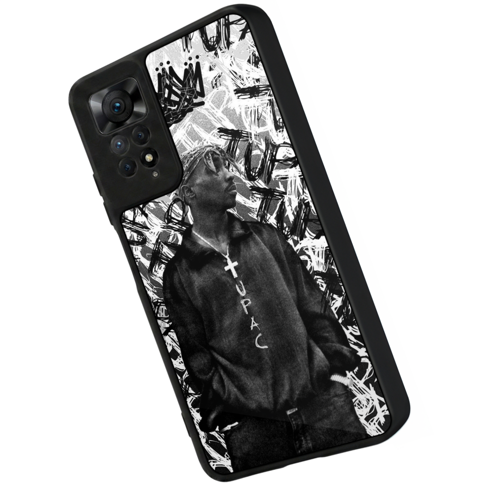 Xiaomi Redmi Note 11 Pro Uyumlu Tupac Tasarımlı Glossy Premium Kılıf