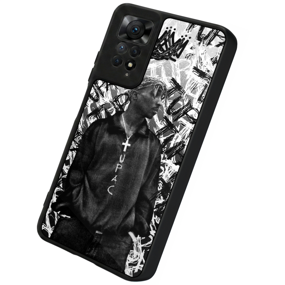 Xiaomi Redmi Note 11 Pro Uyumlu Tupac Tasarımlı Glossy Premium Kılıf