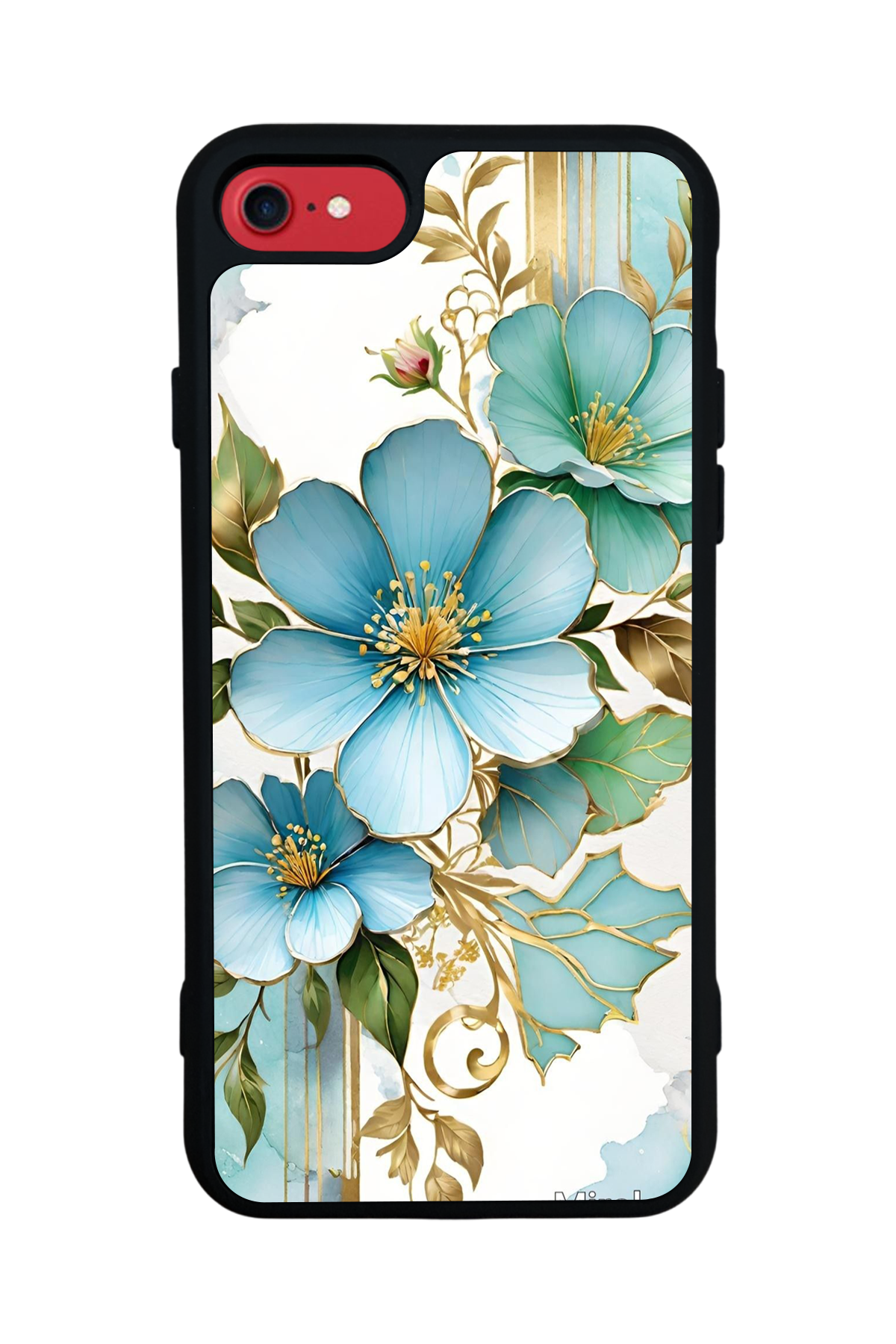 iPhone 8 Uyumlu Yaldizli Cicek Tasarımlı Glossy Premium Kılıf