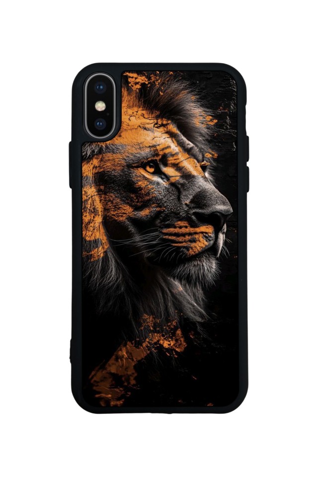 iPhone X/ XS Uyumlu Aslan Tasarımlı Glossy Premium Kılıf
