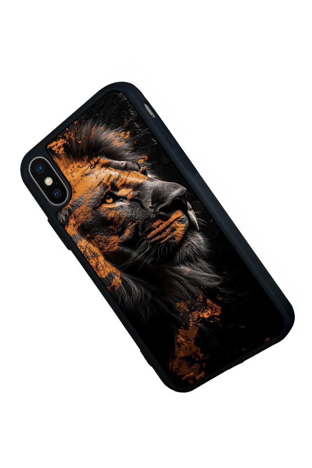 iPhone X/ XS Uyumlu Aslan Tasarımlı Glossy Premium Kılıf