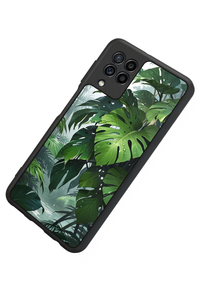 Samsung Galaxy M32 Uyumlu Botanik Tasarımlı Glossy Premium Kılıf