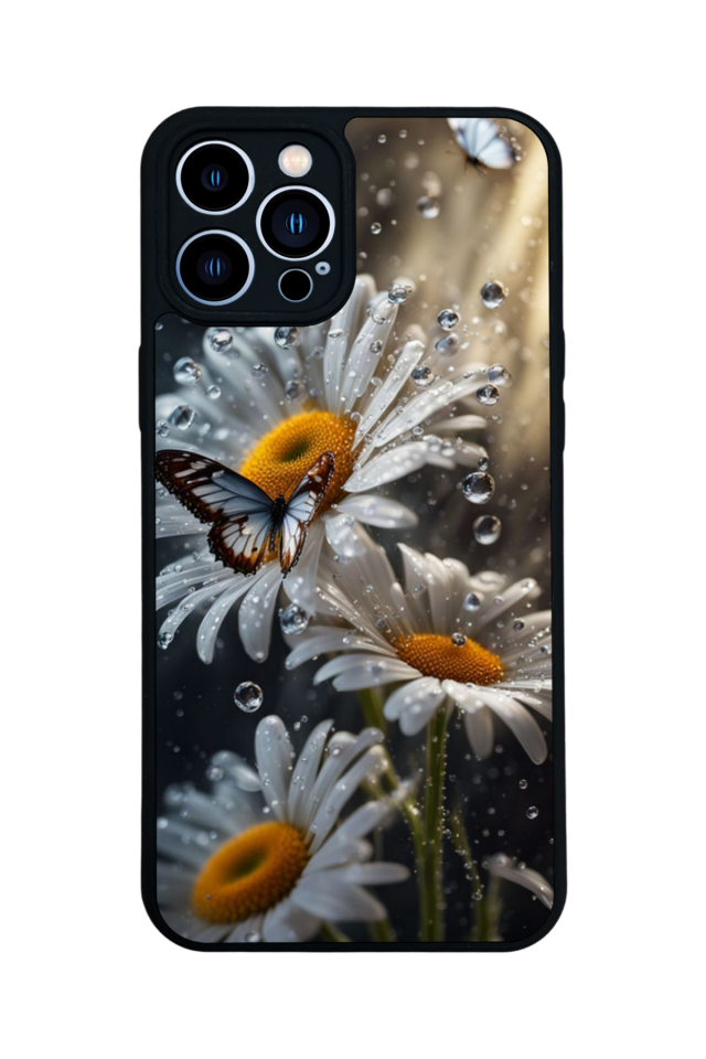 iPhone 13 Pro Max Uyumlu Cicek Tasarımlı Glossy Premium Kılıf