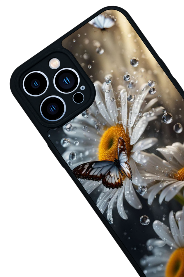 iPhone 13 Pro Max Uyumlu Cicek Tasarımlı Glossy Premium Kılıf