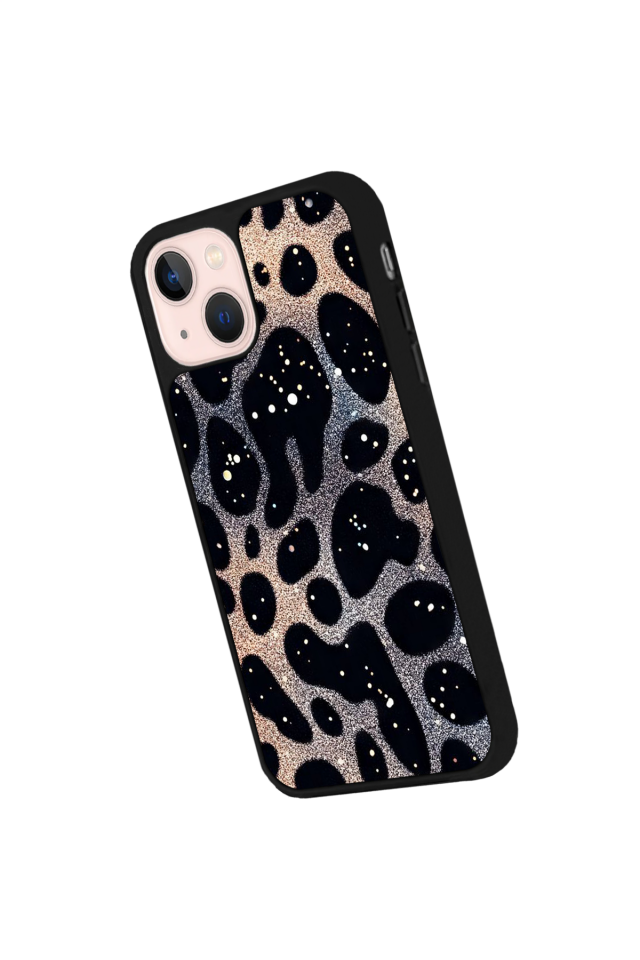 iPhone 13 Mini Uyumlu Hologram Leopar Tasarımlı Glossy Premium Kılıf