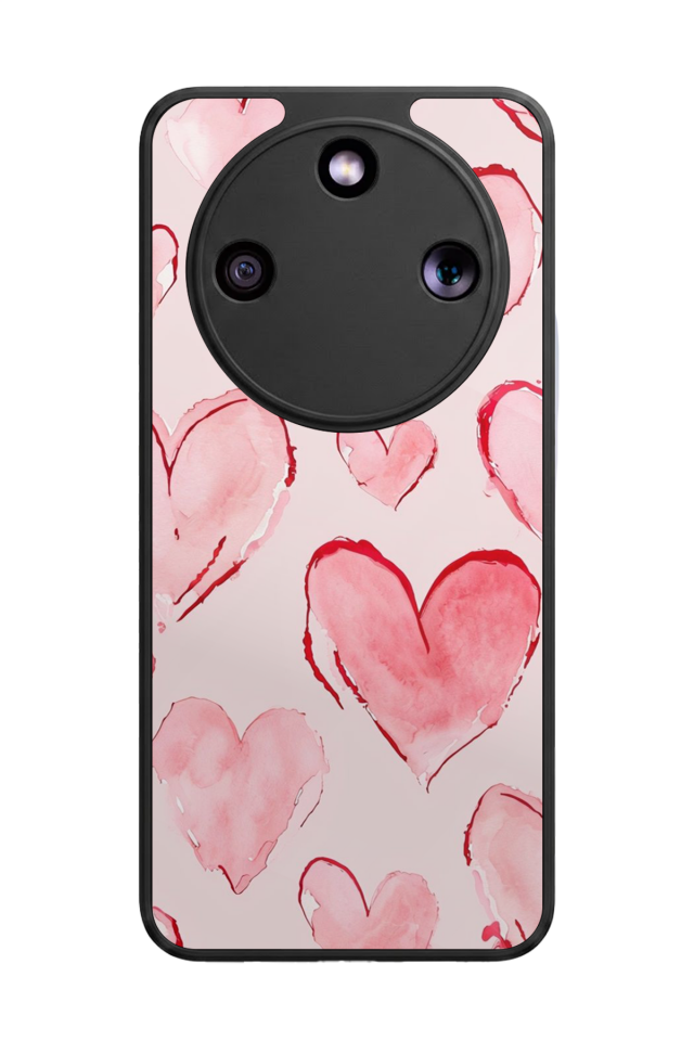 Honor Magic 8 Lite Uyumlu Kalp Love Tasarımlı Glossy Premium Kılıf