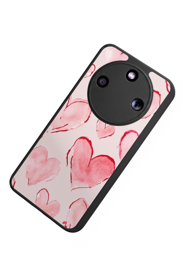 Honor Magic 8 Lite Uyumlu Kalp Love Tasarımlı Glossy Premium Kılıf