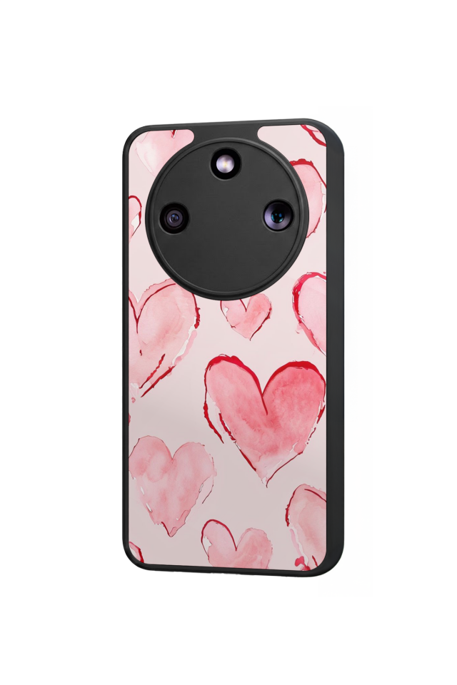 Honor Magic 8 Lite Uyumlu Kalp Love Tasarımlı Glossy Premium Kılıf