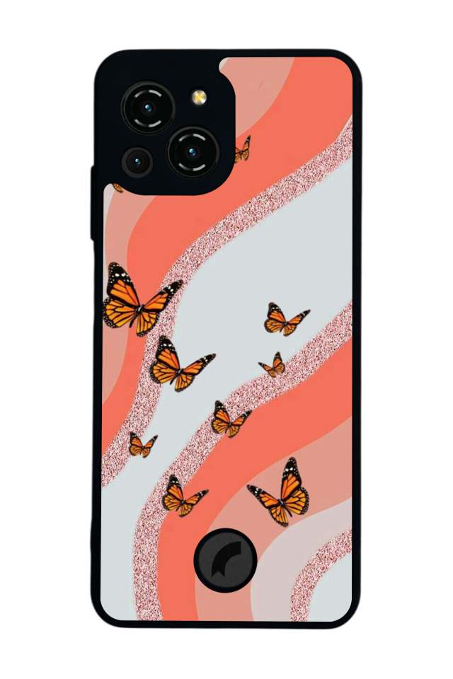 Reeder S23 Pro Max Uyumlu Kelebek Tasarımlı Glossy Premium Kılıf