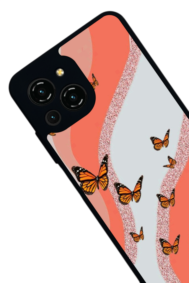 Reeder S23 Pro Max Uyumlu Kelebek Tasarımlı Glossy Premium Kılıf