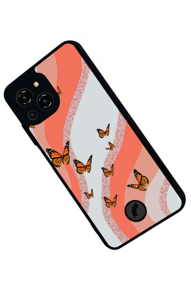 Reeder S23 Pro Max Uyumlu Kelebek Tasarımlı Glossy Premium Kılıf