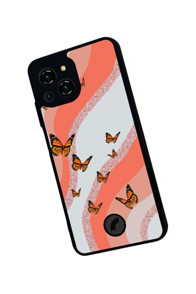 Reeder S23 Pro Max Uyumlu Kelebek Tasarımlı Glossy Premium Kılıf