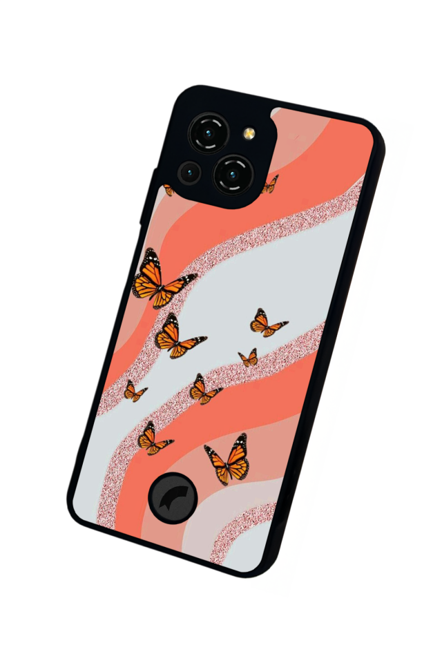 Reeder S23 Pro Max Uyumlu Kelebek Tasarımlı Glossy Premium Kılıf