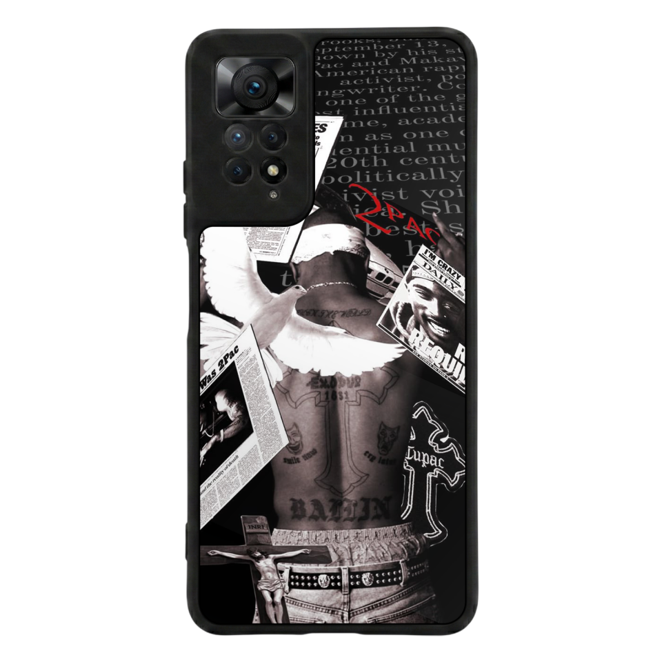 Xiaomi Redmi Note 11 Pro Uyumlu Tupac Tasarımlı Glossy Premium Kılıf