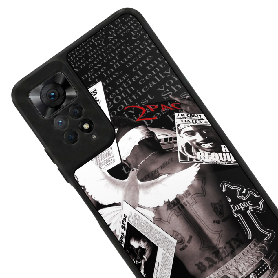 Xiaomi Redmi Note 11 Pro Uyumlu Tupac Tasarımlı Glossy Premium Kılıf