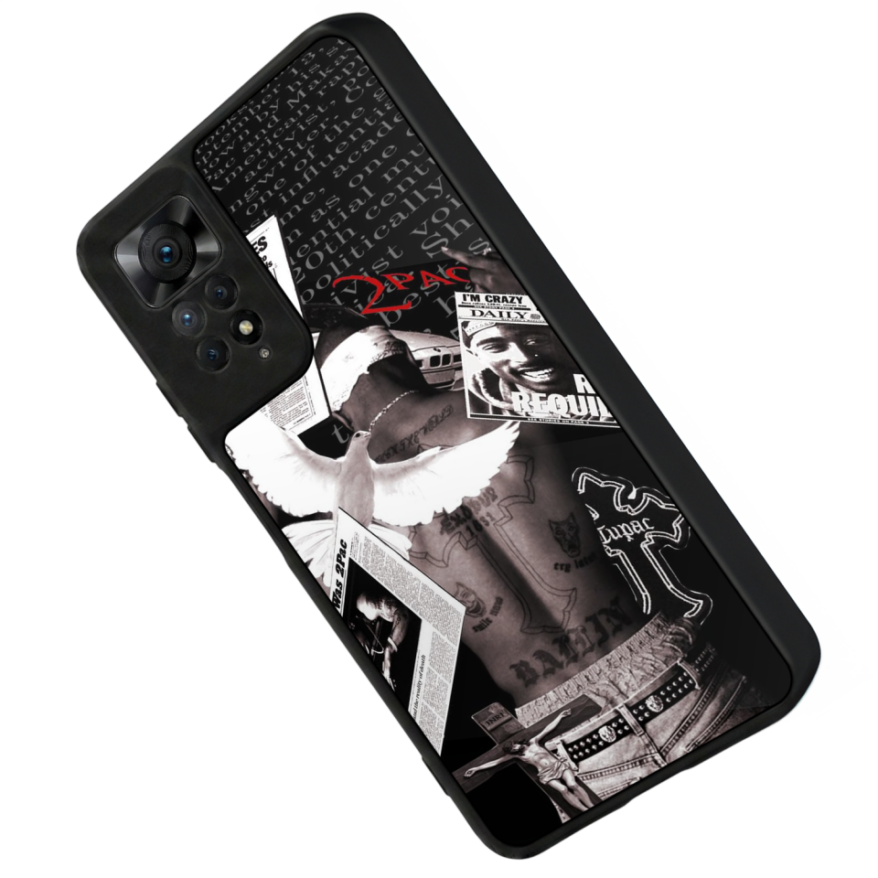 Xiaomi Redmi Note 11 Pro Uyumlu Tupac Tasarımlı Glossy Premium Kılıf