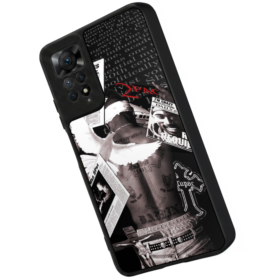 Xiaomi Redmi Note 11 Pro Uyumlu Tupac Tasarımlı Glossy Premium Kılıf