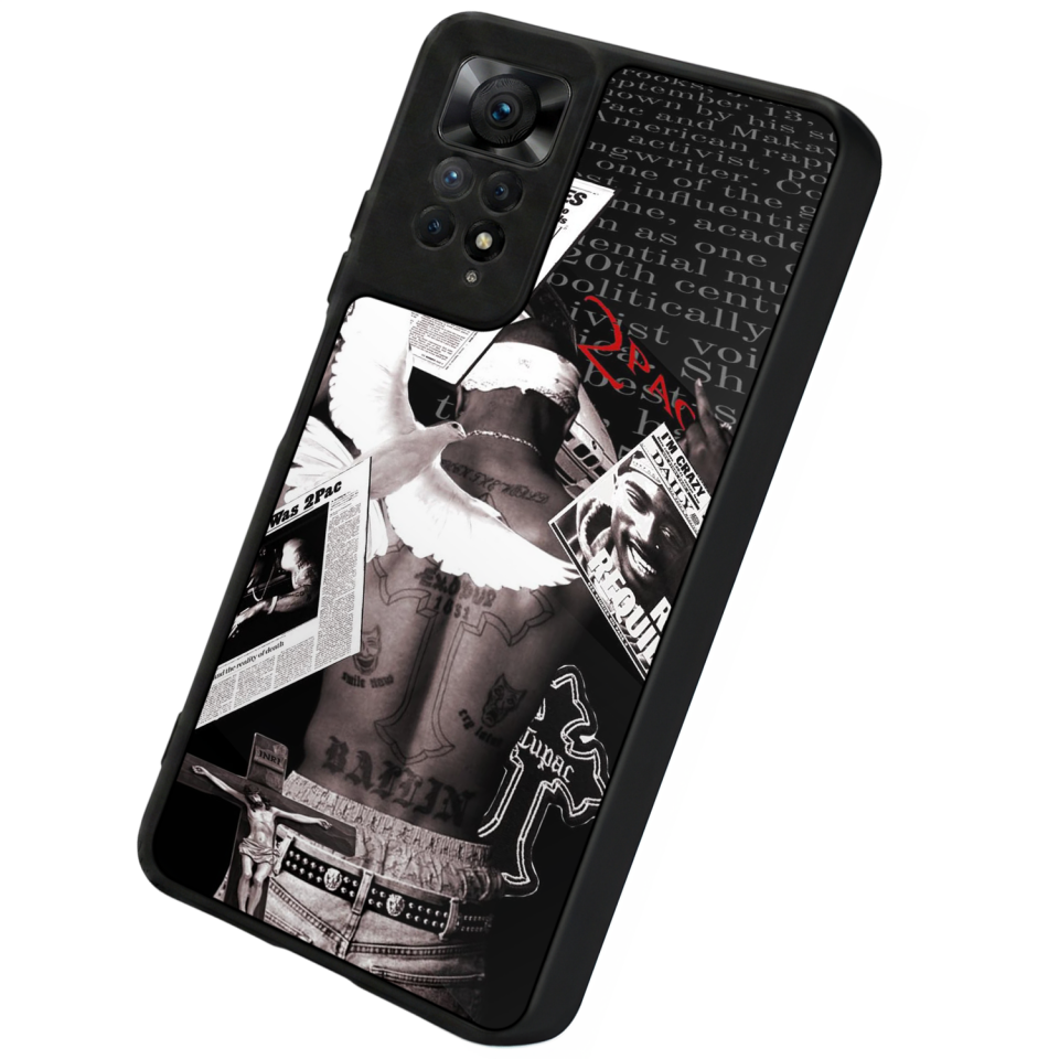 Xiaomi Redmi Note 11 Pro Uyumlu Tupac Tasarımlı Glossy Premium Kılıf