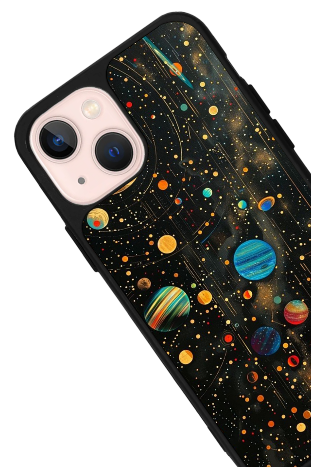 iPhone 15 Uyumlu Uzay Tasarımlı Glossy Premium Kılıf