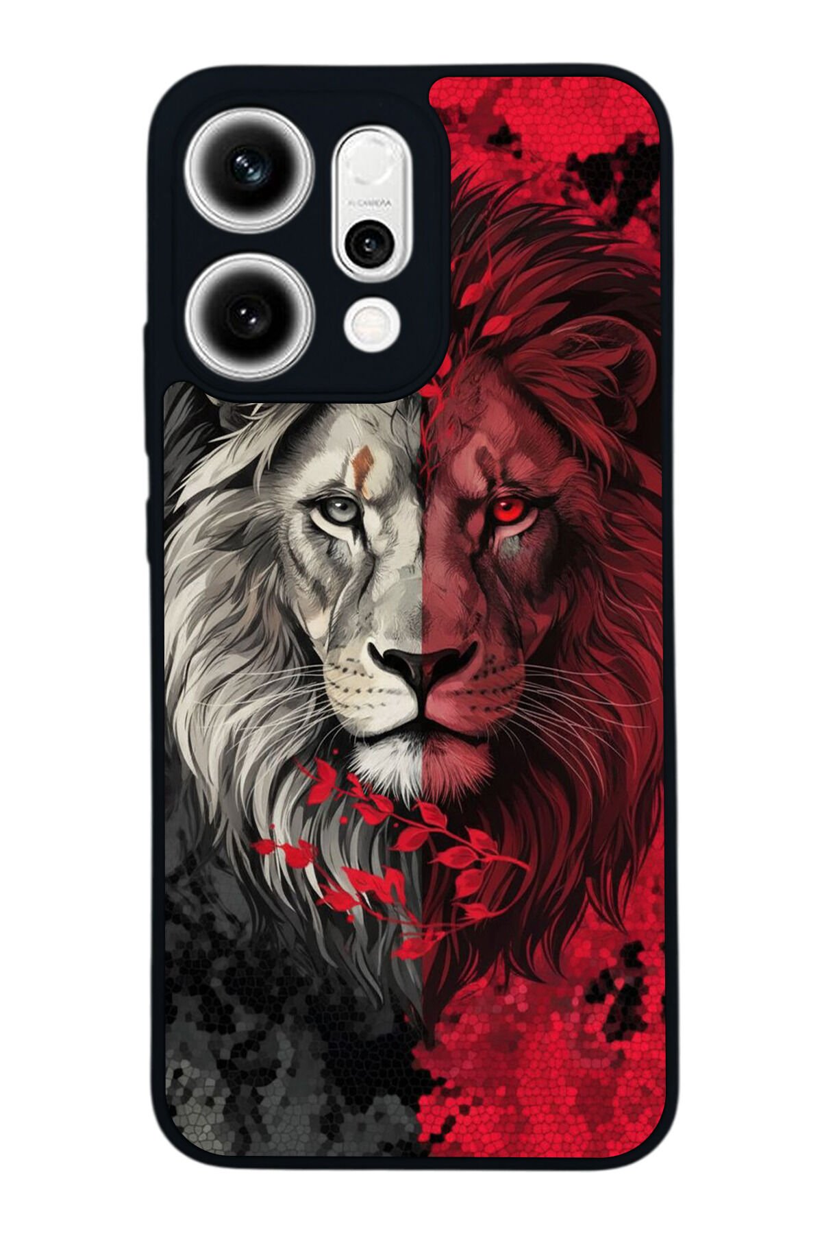 Oppo Reno 14 Uyumlu Aslan Tasarımlı Glossy Premium Kılıf